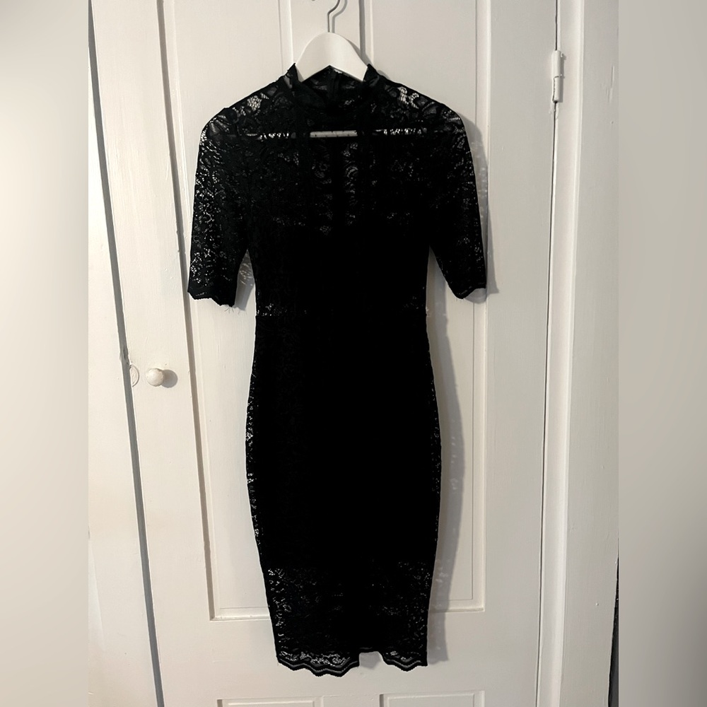 Express black lace midi dress. Size 2